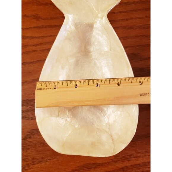 Pineapple Shaped Bowl Capiz Shell Mother of Pearl Set 2 Tropical Coastal Decor - Picture 9 of 9